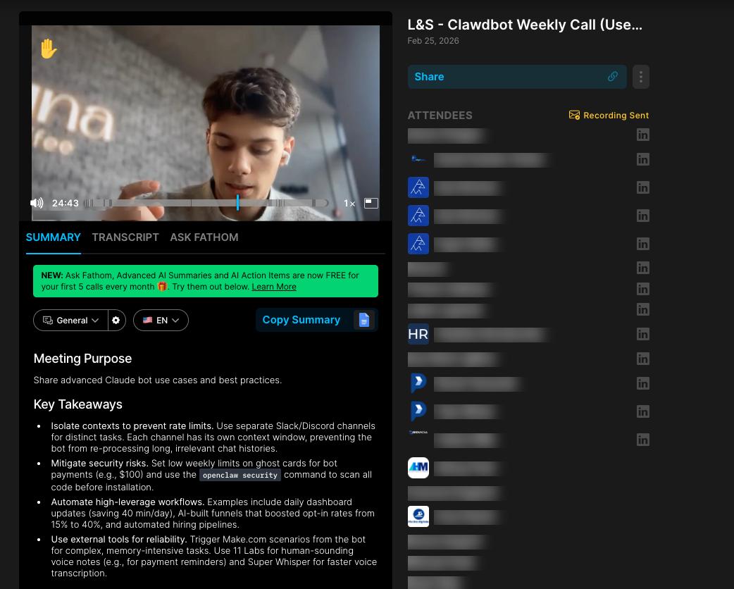 ClawdBot Weekly Call