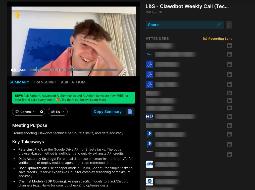 ClawdBot Weekly Call